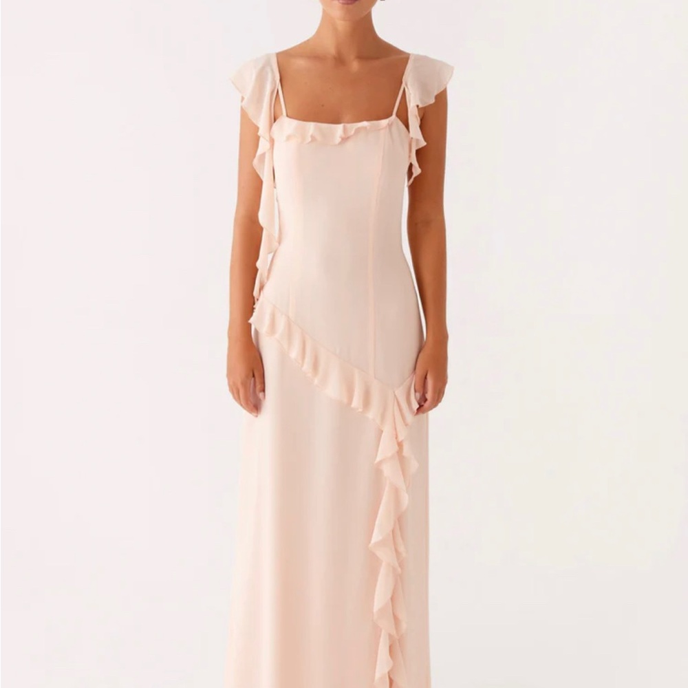 Peppermayo Cream Ruffle Maxi Dress